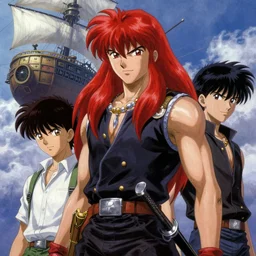 prompt : ragnarok online portrait soft light painted by james jean and katsuhiro otomo and erik jones, inspired by akira anime, epic fantasy, a long haired, red headed male sky - pirate in front of an airship, intricate oil painting, high detail illustration, sharp high detail, manga and anime 1 9 9 9