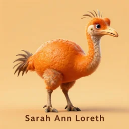 tangerine cassowary by sarah ann loreth