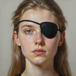 highly detailed oil painting | very intricate | cinematic lighting | award - winning | portrait of ruta gedmintas with eyepatch | by roberto ferri, by tom bagshaw, by j. c. leyendecker and klimt, american romanticism, by austin osman spare, artstation, cgsociety, official art, octane
