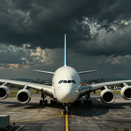 Cyberpunk Airbus a380 facing front, with nice perspective, in the syle of Pablo Picasso