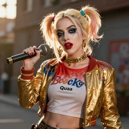 lady gaga play harley quinn, volumetric lighting, beautiful, golden hour, sharp focus, ultra detailed, cgsociety
