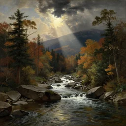 scene of the catskill creek, frederic edwin church, asher brown durand