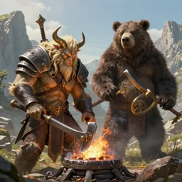 ornn, the god of the forge, resides in the mountains waiting for his eternal rival volibear
