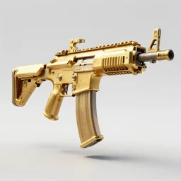 corner assault rifle, mechanical, 4k, futuristic, trending on ArtStation, golden