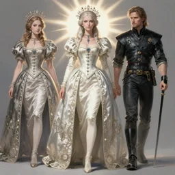 Pre-Raphaelite Ciri from Witcher 3 by Artgerm and Greg Rutkowski, wearing haute couture by schiaparelli, sharp focus, sun rays, full body, intricate, elegant, highly detailed, digital painting, pale