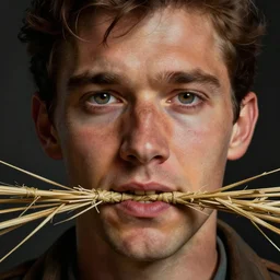 hyperrealistic mixed media painting of Lucky Luke with straw in mouth, perfect facial symmetry, dim volumetric lighting, 8k octane beautifully detailed render, post-processing, portrait, extremely hyper-detailed, intricate, epic composition, realistic eyes, cinematic lighting, masterpiece, trending on artstation, stunning, art by P. Craig Russell and Barry Windsor-Smith