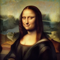 a portrait of an old noble woman, tan skinned with brown hair by leonardo da vinci