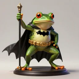 photograph of batman cane toad, wearing smooth froggy batsuit, alluring hero pose, its just a frog wearing a batman costume, painterly, breathtaking stande, triumphant, ornate, intricate, hyper detailed, accent lighting, dramatic light, 4 k octane render