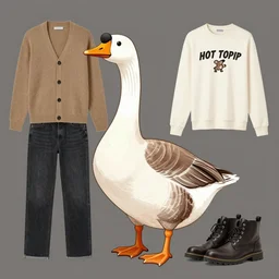 Goth goose in Hot Topic clothes in the style of Deviantart