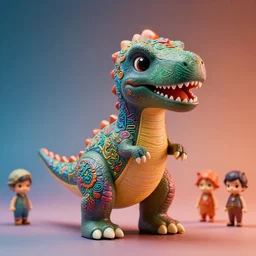 cute rubber toy dinosaur : : by martine johanna and simon stalenhag and chie yoshii and casey weldon and wlop : : ornate, dynamic, rich colors, intricate, elegant, highly detailed, smooth, sharp focus, 8 k, octane render : : product photography, sofubi, toy, studio shot, colored gels
