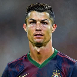 portrait of cristiano ronaldo, painting by paula rego, high detail, high resolution