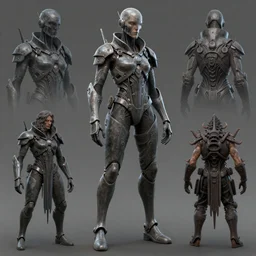 futuristic gothic crysis suit character concept 3D render by Ashley Wood and Mike Mignola and moebius, artstation, 4K detailed post processing, footage
