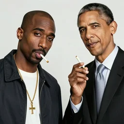 a photograph of tupac and barack obama smoking a joint together at the white house in 2 0 0 8, 4 k