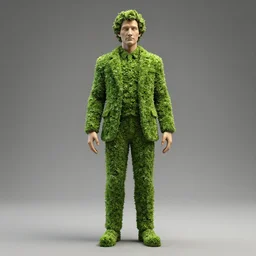 a statue made of fittonias, of kelsey grammer as frasier crane with fittonias, transhumanism, full body shot, perfect symmetrical body, perfect symmetrical face, hyper realistic, hyper detailed, by johannen voss, by peter kemp, by monia merlo, by michelangelo, by ernst haeckel, by alex grey, octane render, blender, 8 k