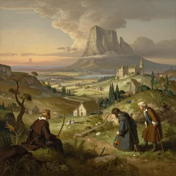 a meticulously composed render of a middle earth landscape by francis danby, john martin, and gustave dore,