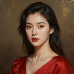 beautiful oil matte portrait painting, woman in a red dress, detailed face, wonderful masterpiece highly detailed, beautiful cinematic light deep focus, elegant, digital painting, smooth, sharp focus, golden ratio, dramatic illumination, ultra realistic, 8 k, art by jimmy law