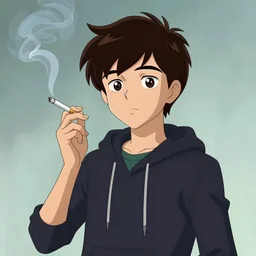 a real photo of ben tennyson ( ben 1 0 ) smoking a cigarette