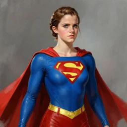 Emma Watson as supergirl by brian bolland by alex ross digital painting digital art