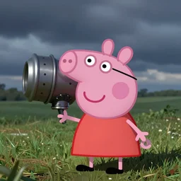peppa pig head shaped like turbocharger