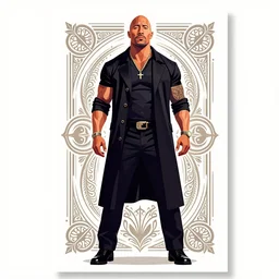 communist Propaganda poster Dwayne The Rock Johnson full body trending on artstation vector art ornate inspirational