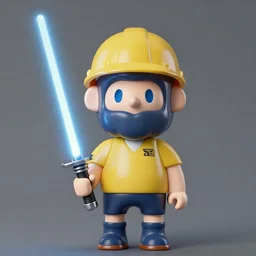 bob the builder holding a lightsaber