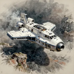 spaceship colored sketches