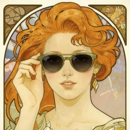 detailed portrait of amber heard with sunglasses by alphonse mucha, ayami kojima, yoshitaka amano