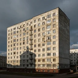 Photo of Soviet apartment building, full object