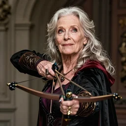 beautiful portrait of a very old buffy the vampire slayer who is a perfect blend of sarah michelle geller and sarah michelle geller dressed like buffy the vampire slayer, holding a crossbow, pupils dilated, euphoric and bewildered, buffy the vampire slayer tv show, photography, high definition, 8 k resolution, retouched, glamour