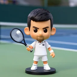 novak djokovic! as nendoroid, backgraund is tennis court, kodak film