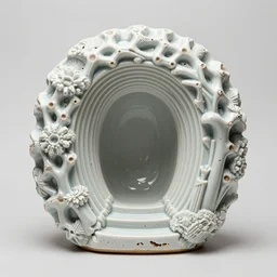the utopia portal highly detailed carving on southern ice porcelain, partially crystallized, woodfired, art gallery