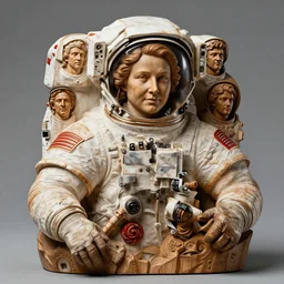 high intricate portrait of an astronaut carved from wood in baroque style, studio light, maria panfilova, andrea savchenko, mike kime, ludovic plouffe, qi sheng luo, oliver cook, trending on artstation