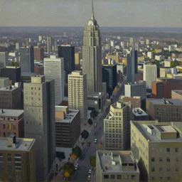 a city beyond the edge of reality, oil on canvas