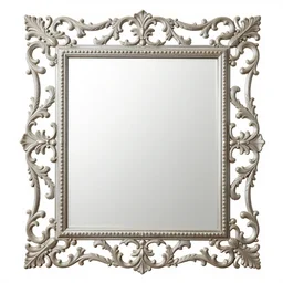 openwork, carved, mirror frame, png, white background, beautiful