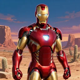 ⁠portrait of Iron Man, New Mexican desert background, rich vivid colors, ambient lighting, dynamic lighting, 4k, HQ, official media, anime key visual, makoto shinkai, ilya kuvshinov, lois van baarle, rossdraws, detailed, trending on artstation