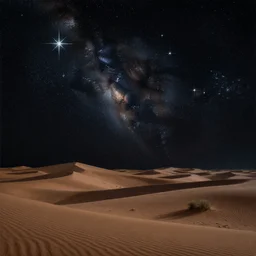 intricate highly detailed painting of stars in the desert sky by alex ruiz, dark vibes, dept of field, high contrast