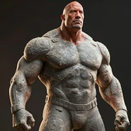 photorealistic dwayne johnson but he is made of stone. hyperdetailed photorealism, 1 0 8 megapixels, amazing depth, glowing rich colors, powerful imagery, 3 d finalrender, 3 d shading, cinematic lighting, artstation concept art