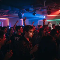 nizhny Novgorod nights party in neon lights