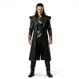 braided-hair loki trickster, photorealistic portrait photography, full body, standing, isolated on a pure white background, centered, whole figure in frame, sharp focus, studio lighting