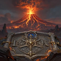 landscape fiery volcano in the distance, deep focus, fantasy, intricate, elegant, highly detailed, digital painting, artstation, concept art, matte, sharp focus, illustration, hearthstone, art by artgerm and greg rutkowski