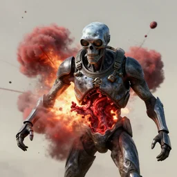 fallout 4 gameplay of a super mutant exploding in guts