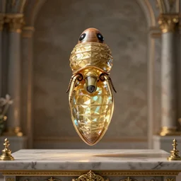 Sacred chrysalis on an altar, hyper realistic, 8k