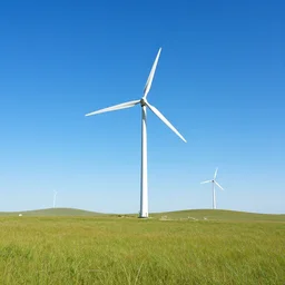 grassland huge blue sky windmill wallpaper 4K landscape HD