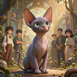 highly detailed portrait of a cute sphinx cat, unreal engine, fantasy art by greg rutkowski, loish, rhads, ferdinand knab, makoto shinkai and lois van baarle, ilya kuvshinov, rossdraws, tom bagshaw, alphonse mucha, global illumination, radiant light, detailed and intricate environment