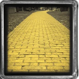 tintype photo of the yellow brick road