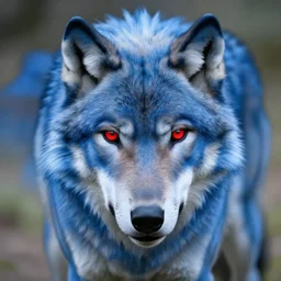 blue wolf, red eyes highly detailed, deep focus, digital painting, smooth, sharp focus, anime art style, trending on artstation, 4 k