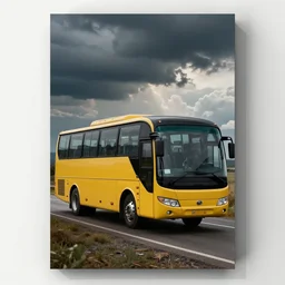 bus trip :: 2d matte colors :: poster style