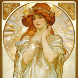 Beatiful Painting of a Celtic Woman by Alphonse Mucha
