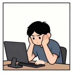 a comic strip without text about a person being frustrated of their computer