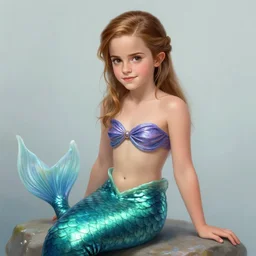 Emma Watson as a beautiful mermaid, cute, fantasy, intricate, elegant, highly detailed, digital painting, 4k, HDR, concept art, smooth, sharp focus, illustration, art by artgerm and H R Giger and alphonse mucha